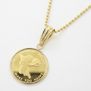 【両面使えるリバーシブル】スイス製 純金 2.5g コイン 金貨 ペンダントK24（24金）【フセコミ枠】エンジェル