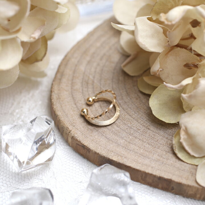 cui-cui / キュイキュイ / ジュエリー＆アクセサリー / ゴールド チェーン イヤーカフ | K10YG 【片耳用】 イヤーカフ K10YG 10金 イエローゴールド 耳飾り アクセサリー 2連デザイン