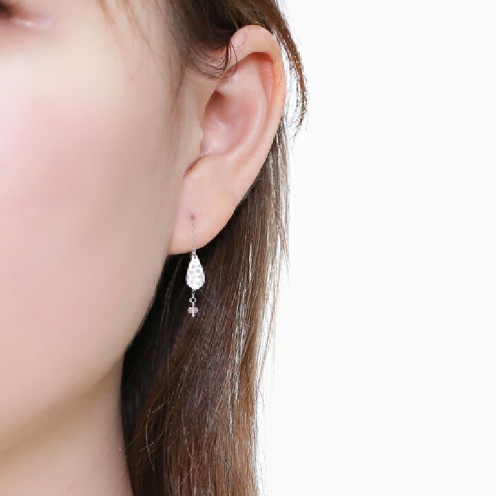 楽天市場】10金 ピアス ホワイトゴールドピアス K10WG プラチナカラー 