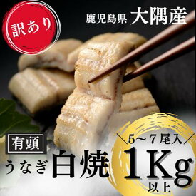 【訳あり 鹿児島県産 有頭うなぎ白焼 1kg 5尾～7尾】国産 うなぎ 真空パック 鹿児島県大隅産 クール便 鹿児島 ウナギ 土用の丑 内祝い