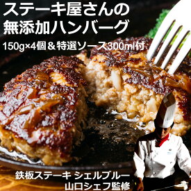 ＼父の日／ステーキ屋さんの特選牛100％生ハンバーグ 若草-Wakakusa- 特選ハンバーグ150g×4 ソース300g 化学調味料無添加 シェフ監修 ハンバーグ 冷凍 ビーフハンバーグ ハンバーグソース 産地直送 送料無料 和牛 ビーフ 無添加 ハンバーグセット 内祝い