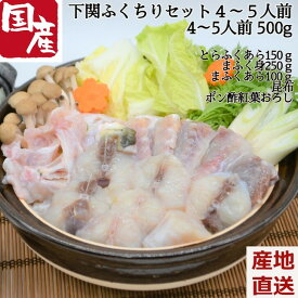 ＼父の日／下関 ふくちりセット4～5人前 500g 国産 ふぐ 河豚 フグ ふく 鍋 鍋セット トラフグ マフグ ふぐヒレ ポン酢 昆布 紅葉おろし付き 冷凍便 鍋パーティー 贈答 ギフト 産地直送 送料無料 内祝い