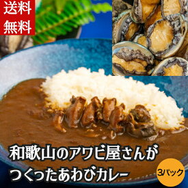 ＼父の日／送料無料 和歌山のアワビ屋さんがつくったあわびカレー 170g×3パック 鮑 あわび 国産 レトルトカレー ご当地カレー レンチン カレー curry 産地直送 ネコポス ポスト投函 内祝い