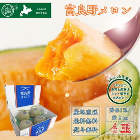 【数量限定】 【送料無料】 【JAふらの直営店】 富良野メロン 秀品 4玉入り 約8kg （約2kg × 4玉） 赤肉 ギフト プレゼント お中元 御中元 暑中見舞い 残暑見舞い 贈答 お祝い お礼 内祝 熨斗 のし ふらの 北海道 フルーツ 高級 直送 産地直送 直売 JA 令和7年産
