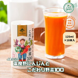富良野にんじんとこだわり野菜100　 紙パック 18本入【1箱】 （ 富良野 JAふらの 北海道 野菜 飲料 健康 無添加 にんじんジュース 野菜ジュース ）