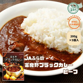 ≪5個入≫富良野ブラックカレー【ビーフ】（ 富良野 ふらの JAふらの 北海道 国産 野菜 食品 備蓄 非常食 ご当地 無添加 健康 レトルト カレー 中辛 ）