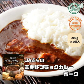 《5個入》富良野ブラックカレー【ポーク】（ 富良野 ふらの JAふらの 北海道 国産 野菜 食品 備蓄 非常食 ご当地 無添加 健康 レトルト カレー 中辛 ）