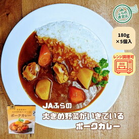 ≪5個入≫北海道産の大きめ野菜がいきているポークカレー （ 富良野 JAふらの 北海道 豚肉 カレー 野菜 国産 レンジ対応 お手軽 簡単 ご当地 備蓄 非常食 ）※賞味期限2026年1月20日