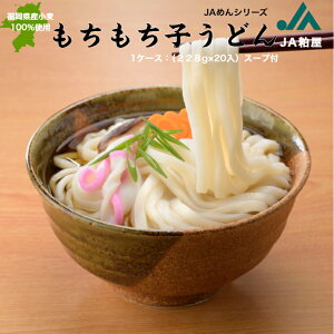 ゆでうどん もちもち子うどん 20食入スープ付 福岡県産小麦粉100%使用 長期保存120日 送料無料