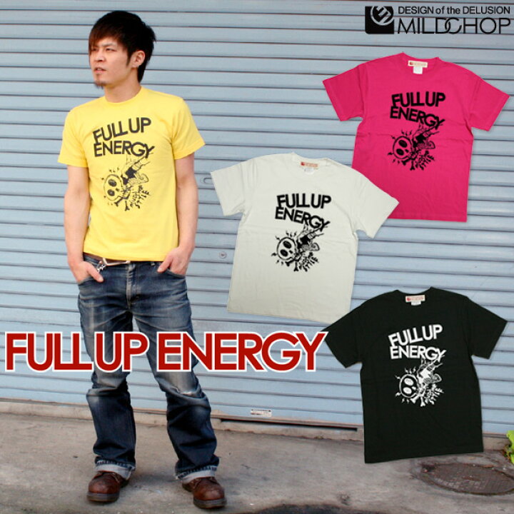楽天市場 Full Up Energy Tシャツ メンズ レディース 半袖 トップス ガソリン ファッション 綿 限定 オリジナル デザイン イラスト ロゴ ロック スカル キャラクター 音楽 パロディ シンプル キャンプ メッセージ おもしろ ペア シンプル 服 春 夏 定番 送料無料 Cloth