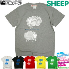 SHEEP / 半袖 Tシャツ メンズ レディース トップス ファッション 綿 限定 ヒツジ オリジナル デザイン イラスト ロゴ ロック スカル キャラクター 音楽 パロディ シンプル キャンプ メッセージ おもしろ ペア シンプル 服 春 夏 定番 送料無料【cloth】MILDCHOP