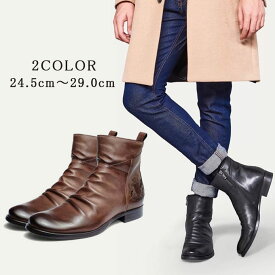 ブーツ メンズブーツ エンジニアブーツ ショートブーツ サイドジッパー 刺繍 革靴 ワークブーツ カジュアルシューズ 人気 脚長 靴 メンズシューズ 春 夏 秋 送料無料