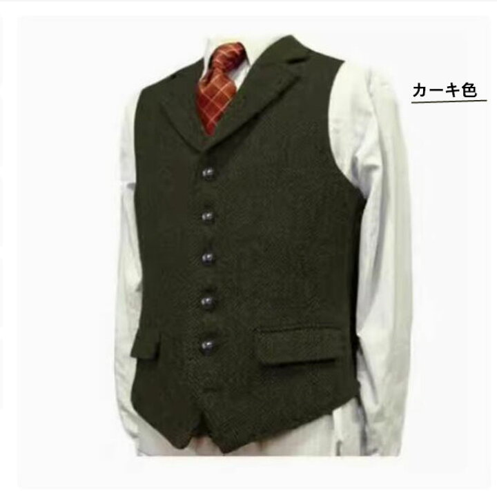 楽天市場】ベスト メンズ スーツ ジレ ツイード ウール チェック 