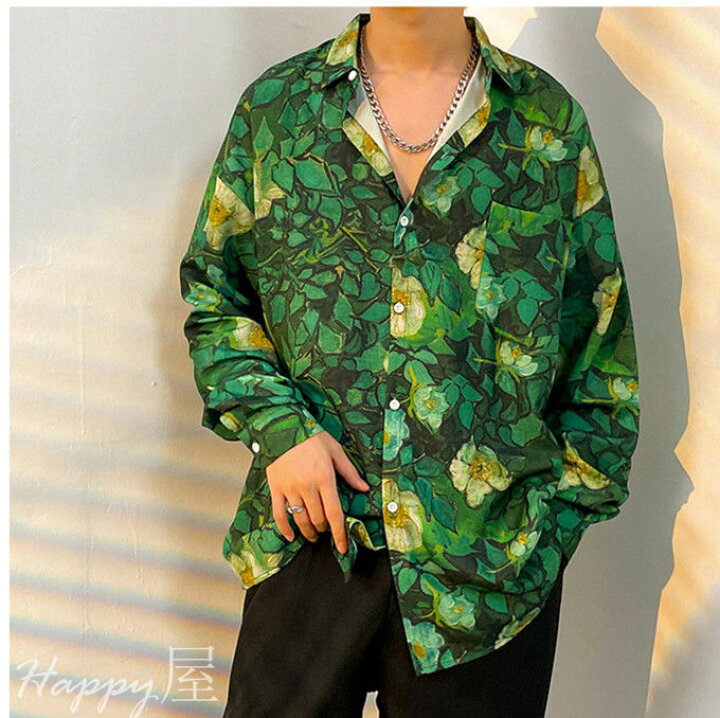 楽天市場】アロハシャツ メンズ 長袖シャツ 花柄シャツ 開襟シャツ 花 
