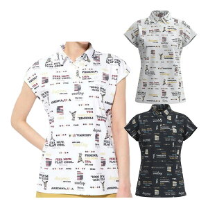 【最大6000円引きクーポン配布中】【レディース】ピン アパレル ゴルフウェア フレンチスリーブポロシャツ 半袖 ポロシャツ 622-3160306 ハローアリゾナプリント 2023年春夏モデル PING 春夏ウェ