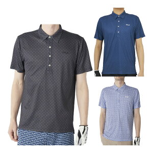 【最大6000円引きクーポン配布中】フィラ ゴルフ 半袖 ポロシャツ 家紋柄 半袖シャツ メンズ 743-646 ゴルフウェア 吸汗速乾 UVカット