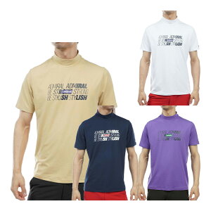 【最大6000円引きクーポン配布中】アドミラル ゴルフ 半袖 モックネックシャツ ランニングロゴ ショートスリーブ メンズ ADMA371 トップス ゴルフウェア 2023年秋冬モデル Admiral Golf 秋冬ウェア