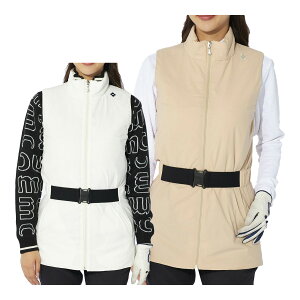 【最大6000円引きクーポン配布中】【レディース】マリ・クレール チュニックベスト 薄中綿 4WAYストレッチ 734-227 撥水加工 ゴルフウェア 防寒 734227 2024年秋冬モデル marie claire マリクレール 秋