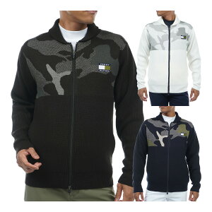 【最大6000円引きクーポン配布中】トミー ヒルフィガー ゴルフ 長袖 カモジャガード フルジップショールカラーセーター メンズ ニット THMA371 ゴルフウェア