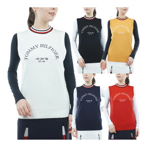 【最大6000円引きクーポン配布中】【在庫処分】【レディース】トミー ヒルフィガー ゴルフ 衿トリコ ニットベスト THLA257 ゴルフウェア