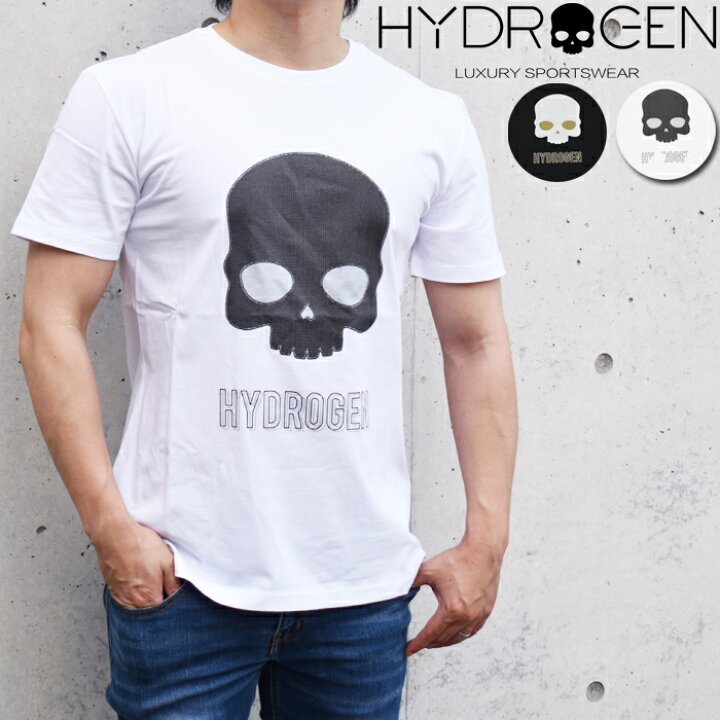 楽天市場】HYDROGEN ハイドロゲン スカル刺繍 半袖クルーネックTシャツ 