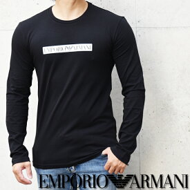 EMPORIO ARMANI エンポリオ アルマーニ ロングTシャツ ロンT ブラック 111023 3F517 長袖Tシャツ クルーネック ストレッチコットン アルマーニ tシャツ アルマーニ 長袖 t シャツ アルマーニ ロン t メンズ