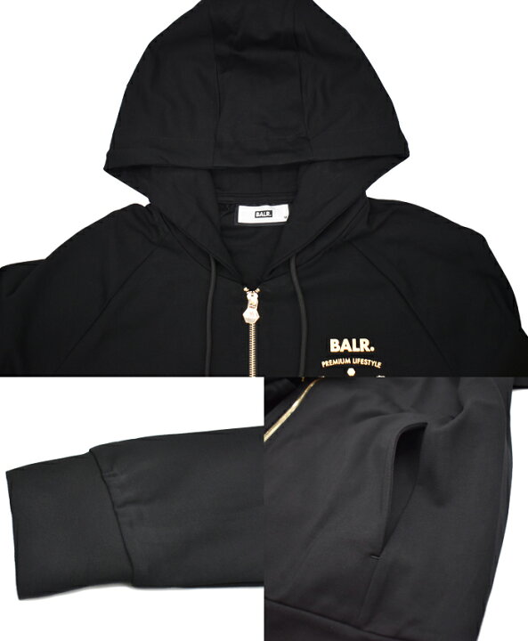 楽天市場】BALR. ボーラー ジップアップパーカー Jet Black/ブラック 