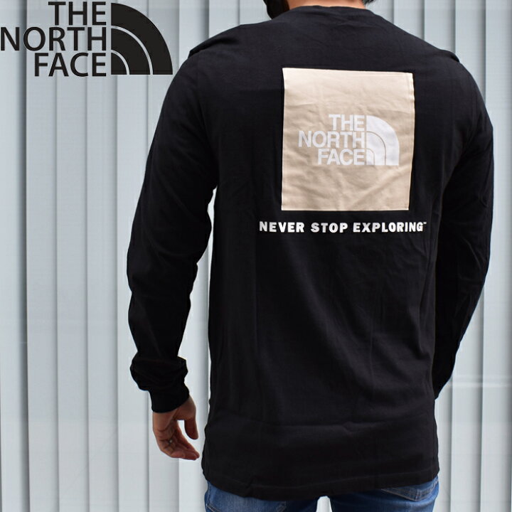 THE NORTH FACE ザ・ノースフェイス ロンT 長袖Tシャツ ブラック NF0A4762 USサイズ L/S BOX NSE  TEE バックプリント ノースフェイス tシャツ ノースフェイス ロンt ロングtシャツ ロングスリーブ MEN'S JACK