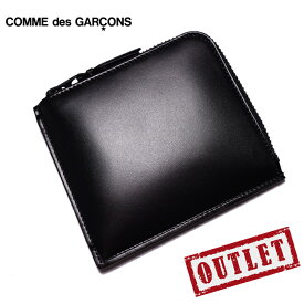 【アウトレット キズ有】COMME des GARCONS コムデギャルソン L字ファスナー ミニ財布 コンパクト コインケース BLACK/ブラック SA3100VB ギャルソン 財布