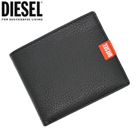 DIESEL ディーゼル レザー二つ折り財布 パスポケット付き ブラック BI-FOLD COIN S X09358 PR013 T8013 ディーゼル 財布 diesel 財布 メンズ レディース