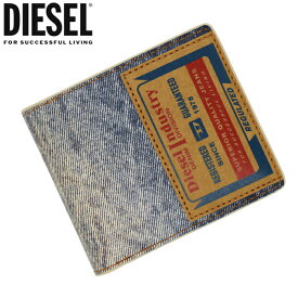 DIESEL ディーゼル デニムプリント レザー二つ折り財布 小銭入れ付 ブルー X09913 P6343 H7663 JACKRON BI-FOLD COIN ディーゼル 財布 diesel 財布 メンズ レディース