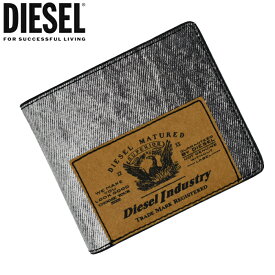 DIESEL ディーゼル デニムプリント レザー二つ折り財布 小銭入れ付 ブラック系 X09914 P6375 H1939 JACKRON BI-FOLD COIN ディーゼル 財布 diesel 財布 メンズ レディース