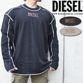DIESEL ディーゼル ロングTシャツ ロンT 全2色 T-CRAOR-LS A14163 0WIAZ ルーズフィット ディーゼル tシャツ 長袖 ディーゼル ロンt オーバーサイズ