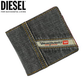 DIESEL ディーゼル 二つ折り財布 ブラックデニム X08450 P4493 HIRESH S ディーゼル ディーゼル 財布 diesel 財布 メンズ レディース