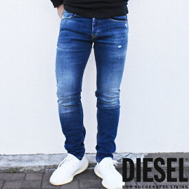 DIESEL ディーゼル ダメージ加工 スキニーデニム ジーンズ インディゴブルー SLEENKER 00SWJE 009DK ディーゼル デニムメンズ ディーゼル デニム L.32