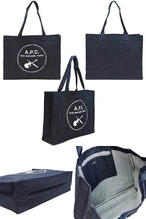 楽天市場】APC アーペーセー トートバッグ デニムトート デニムブルー 