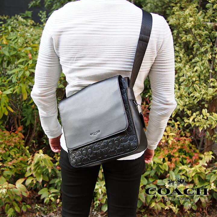 楽天市場 Coach コーチ ショルダーバッグ メトロポリタン マップ バッグ シグネチャー レザー Qb Black コーチ バッグ コーチ メンズ Men S Jack