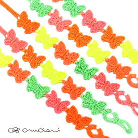 【メール便可】 CRUCIANI クルチアーニ 刺繍ブレスレット ネオンマルチカラー バタフライ 全5色