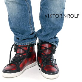 VIKTOR&ROLF ヴィクター＆ロルフ WS0019 チェック柄 ハイカットスニーカー 046/ブラック×レッド