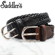 Saddler's サドラーズ メッシュ ベルト 幅3cm 全2色 サドラーズ ベルト 本革 牛革レザー シンプル バック…
