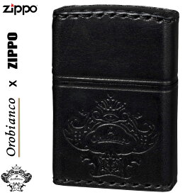 zippo (ジッポーライター)オロビアンコ　OROBIANCO 国産牛革巻き、手縫い ZIPPO ブラック ジッポ 送料無料【クロネコゆうパケット可】