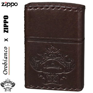 zippo ライター (ジッポーライター)オロビアンコ OROBIANCO 国産牛革巻き、手縫い ZIPPO ブラウン 送料無料【ネコポス可】
