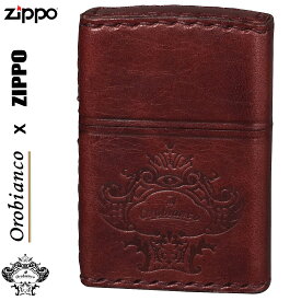 zippo (ジッポーライター)オロビアンコ　OROBIANCO　国産牛革巻き、手縫い ZIPPO ダメージレッド送料無料【ネコポス対応】