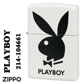 zippo(ジッポーライター) PLAYBOY logo white ロゴ　ホワイトマット2023モデル Z214-104661　メンズ　レディース　おしゃれ カッコイイ　カワイイ　ギフト プレゼント 送料無料 【ネコポス可】