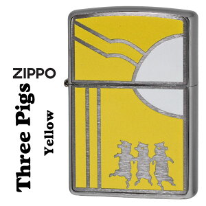 zippo ���C�^�[ (�W�b�|�[���C�^�[) Three Pigs �X���[�s�b�O�X 3�C�̎q�؃V���[�Y �C�G���[ �ЖʃC���N�W�F�b�g #200FB�u���b�V���N���[�� 200-PIGYE �W�b�| �����Y ���f�B�[�X ������� �J���C�C ��