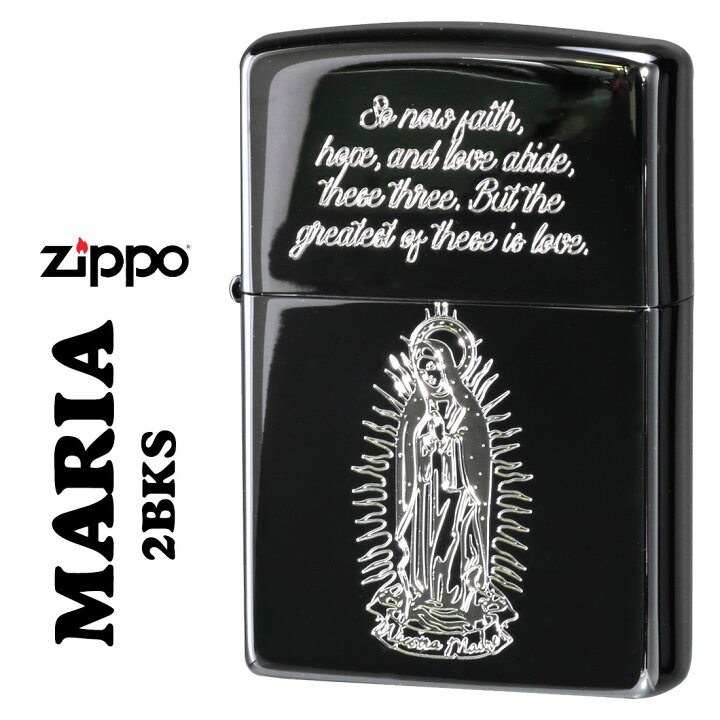 楽天市場】zippo(ジッポーライター)マリア MARIA 黒ニッケルメッキ 
