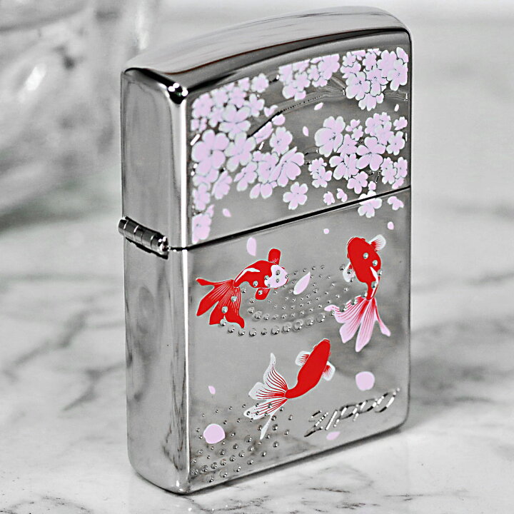 楽天市場】ZIPPO(ジッポーライター) 金魚と桜 ホワイトニッケル 両面 