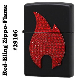 (メーカー無くなり次第終了予定) zippo(ジッポーライター)Red-Bling Zippo-Flame #29106 black matte