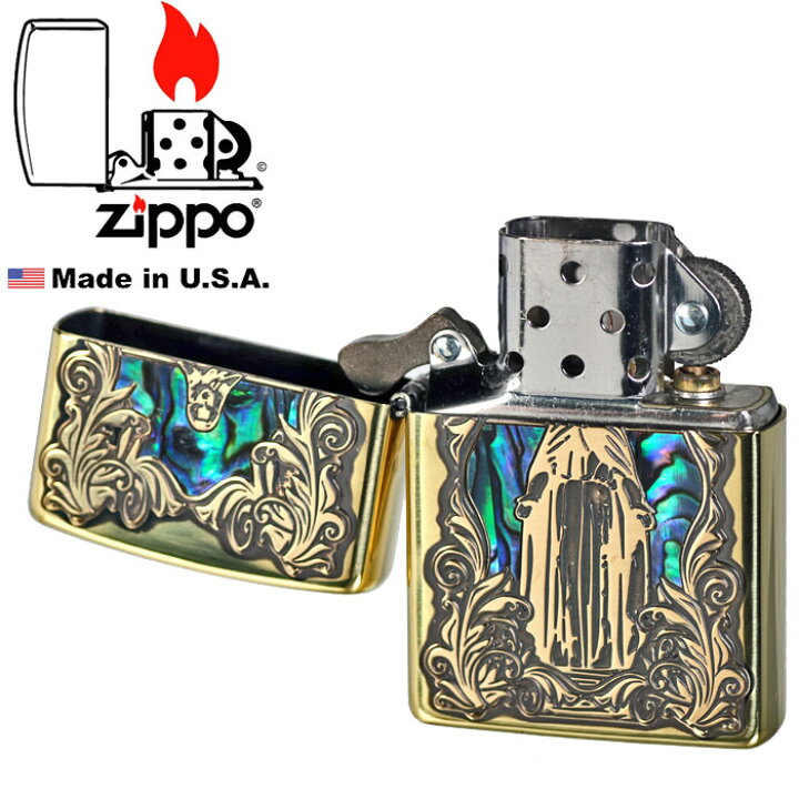 楽天市場】zippo ジッポーライター シェル 貝貼り マリア ジッポ 