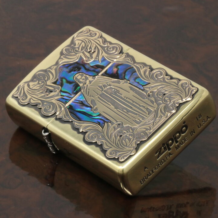 楽天市場】zippo ジッポーライター シェル 貝貼り マリア ジッポ 